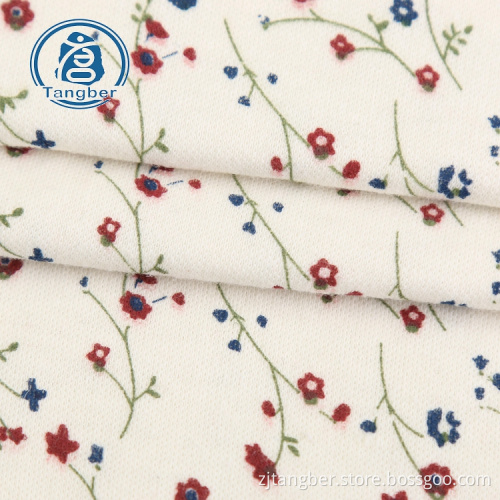 Tissu jersey simple en coton avec imprimé fleur